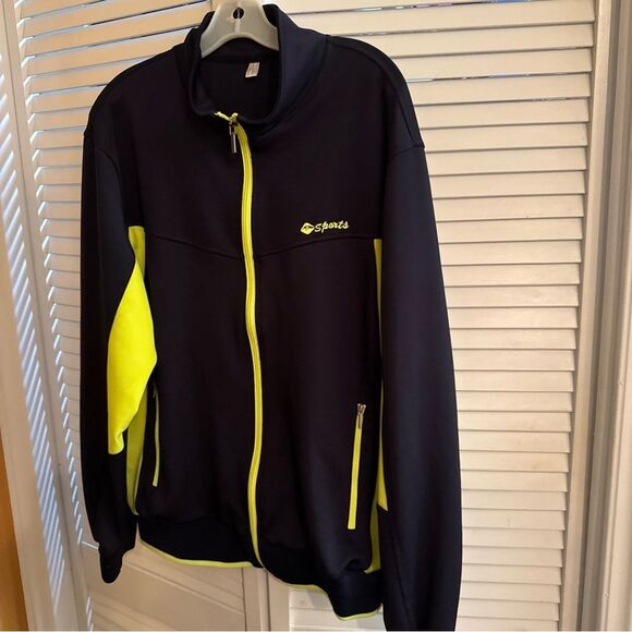 Source Unknown Black and Neon Yellow Performance Jacket - Picture 3 of 12